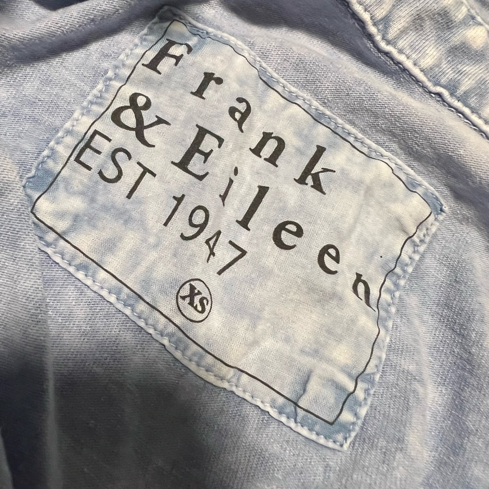 Frank & Eileen $168 Patrick Popover Henley Top Shirt Pullover Mineral Blue RARE - Picture 5 of 9
